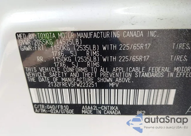 2T3ZFREV5FW223251: 42458386