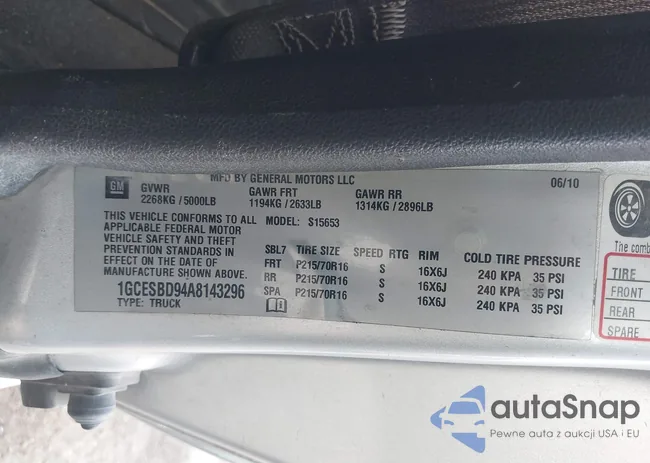 1GCESBD94A8143296: 42458708