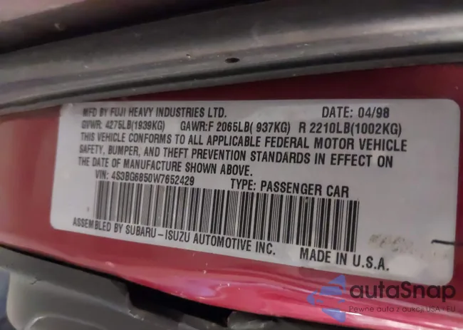 4S3BG6850W7652429: 42459953