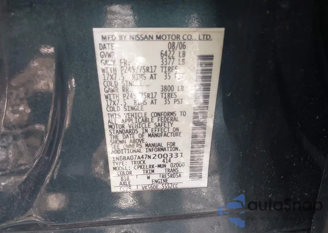 1N6BA07A47N200331: 42459958