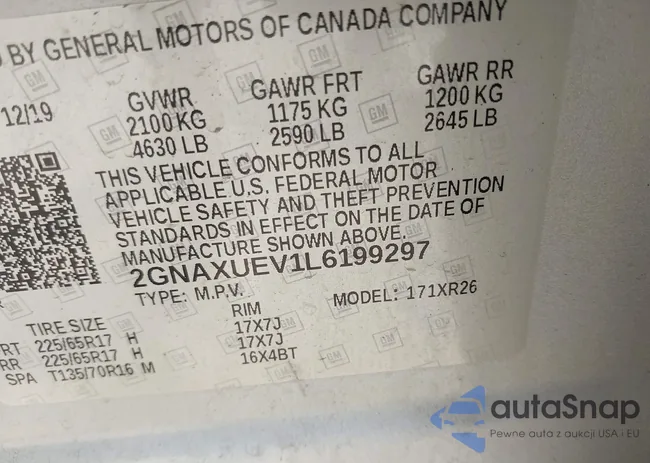 2GNAXUEV1L6199297: 42459991