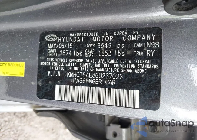 KMHCT5AE8GU237023: 42460036