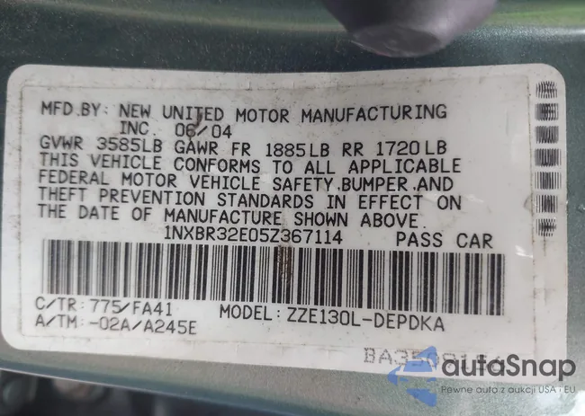 1NXBR32E05Z367114: 42460249