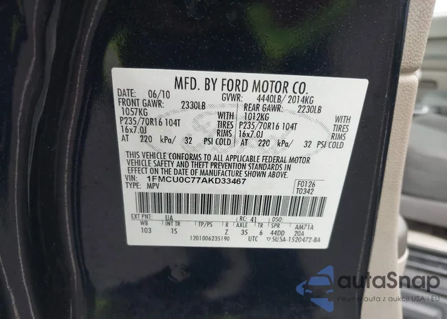 1FMCU0C77AKD33467: 42459327