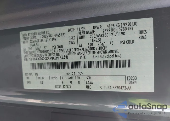 1FBAX9CGXPKB95475: 42459644