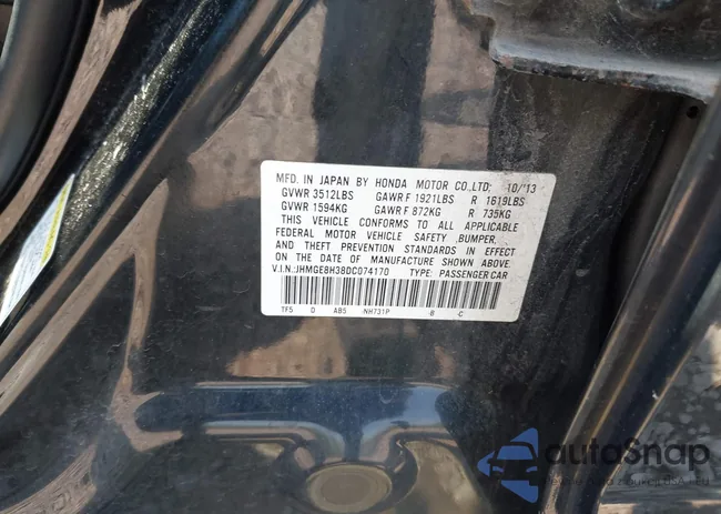 JHMGE8H38DC074170: 42460735