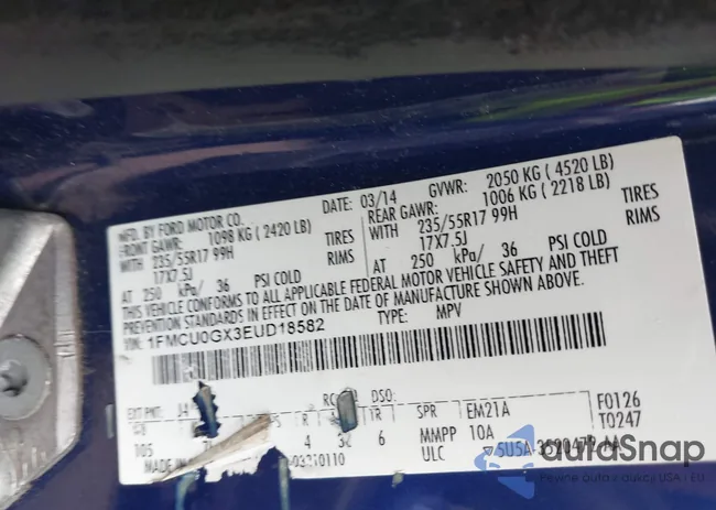 1FMCU0GX3EUD18582: 42460798