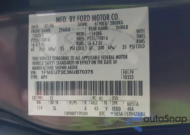 1FMEU73E36UB70375: 42460992