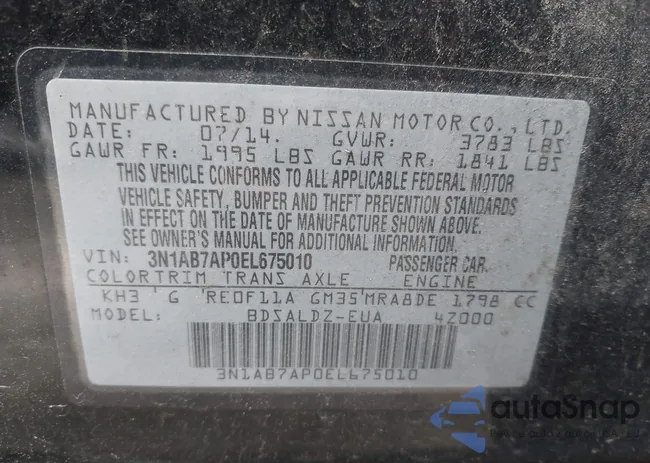 3N1AB7AP0EL675010: 42461033