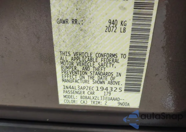 1N4AL3AP2EC194325: 42461049