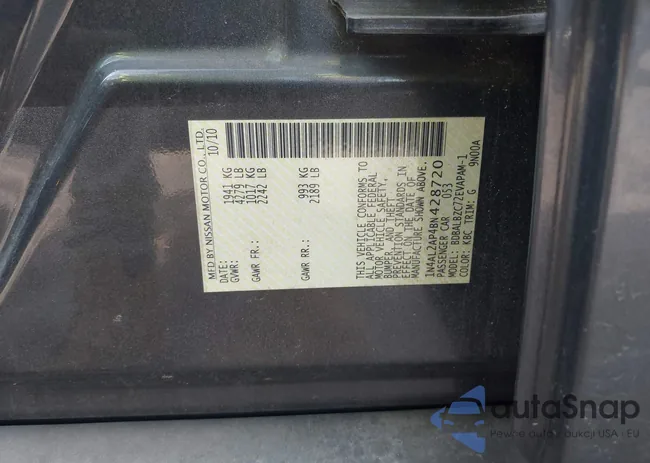 1N4AL2AP4BN428720: 42461213