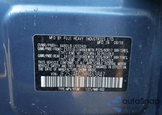 JF2SJAEC7HH463847: 42461278