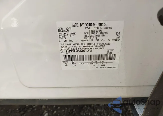 2LMPJ8LP2KBL18626: 42461306