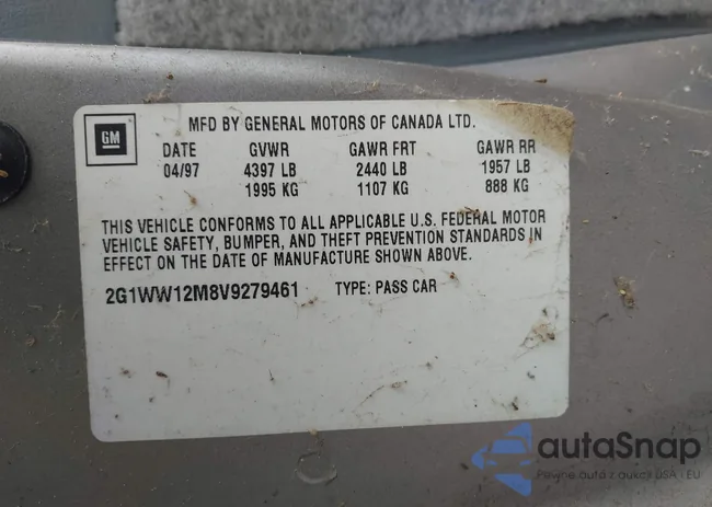 2G1WW12M8V9279461: 42460394