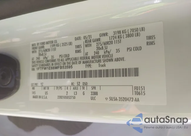 1FTFW1E88MFB53595: 42460429