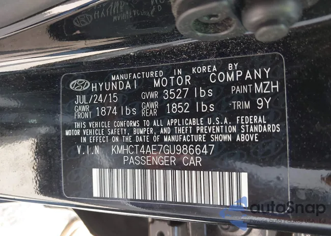 KMHCT4AE7GU986647: 42462155