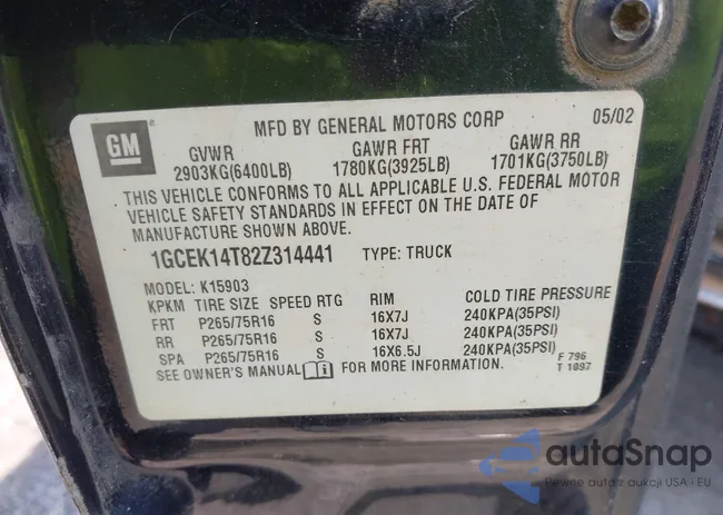 1GCEK14T82Z314441: 42462172