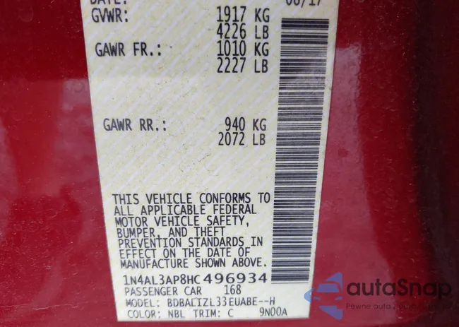 1N4AL3AP8HC496934: 42462240