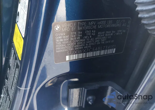 5UXWX7C54BL734131: 42461622