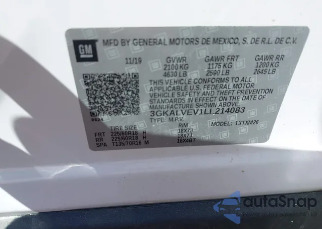 3GKALVEV1LL214083: 42462930