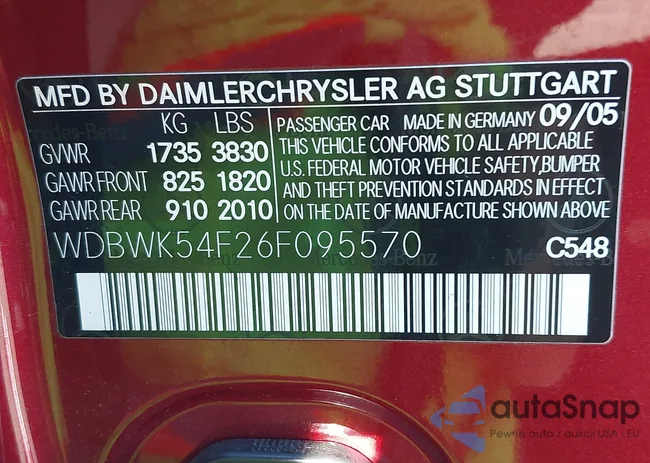 WDBWK54F26F095570: 42463087