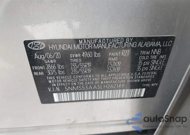 5NMS53AA5LH262149: 42463190