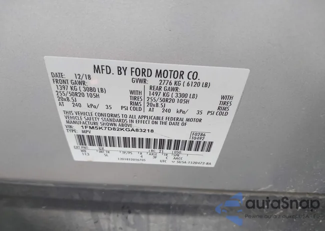 1FM5K7D82KGA83218: 42463203