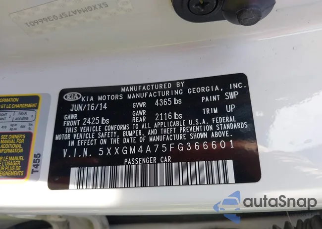 5XXGM4A75FG366601: 42462333