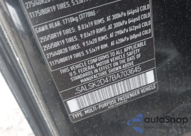 SALSK2D47BA703645: 42462346