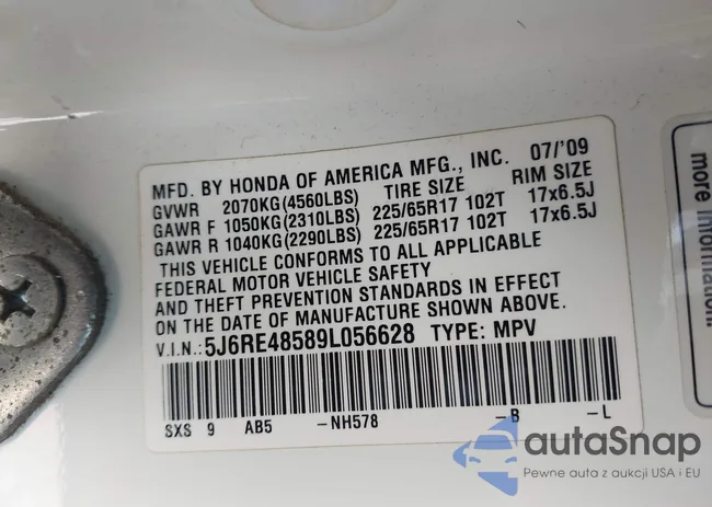 5J6RE48589L056628: 42462505