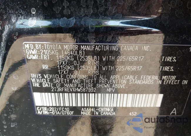 2T3RFREVXHW587992: 42463782