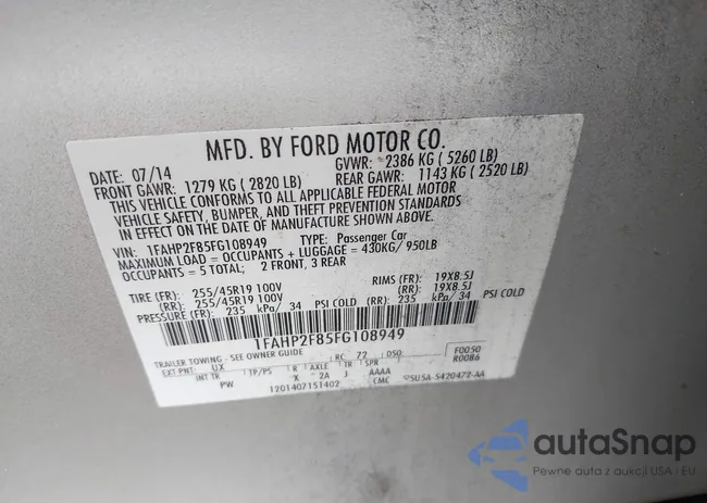 1FAHP2F85FG108949: 42463848