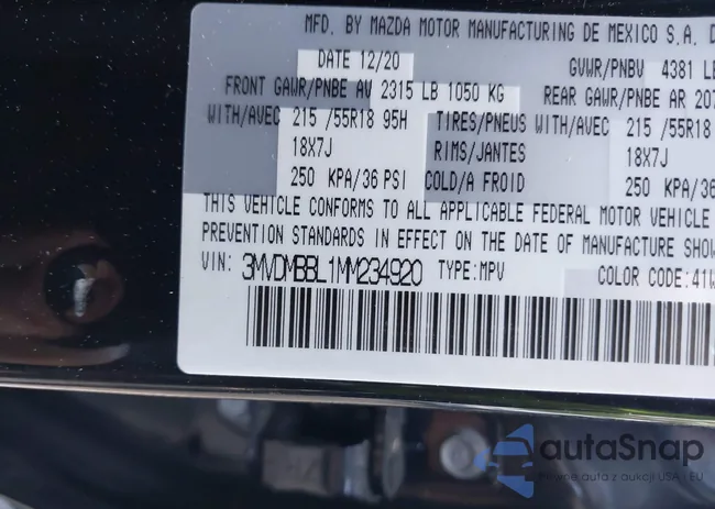 3MVDMBBL1MM234920: 42463933