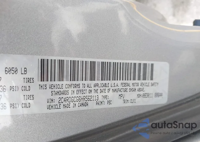 2C4RDGCG6HR562113: 42463965