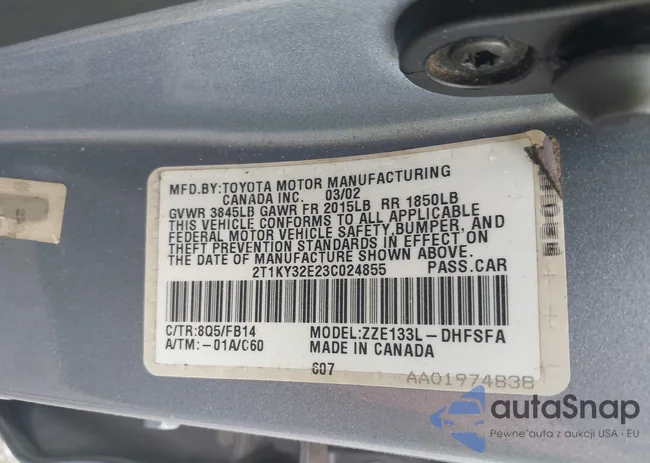 2T1KY32E23C024855: 42463986