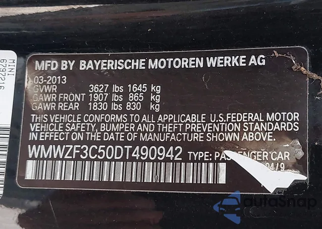 WMWZF3C50DT490942: 42464006