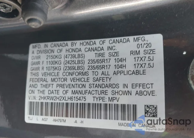 2HKRW2H2XLH615475: 42464049