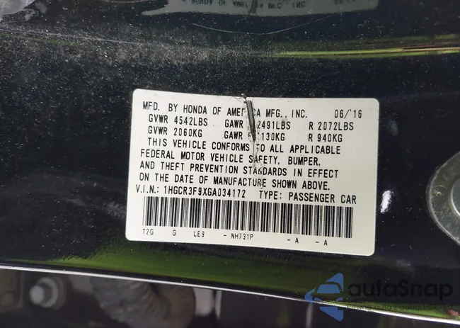 1HGCR3F9XGA034172: 42464060