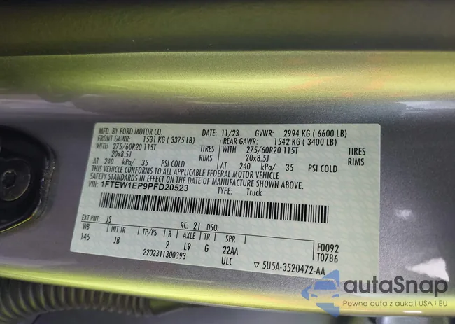 1FTEW1EP9PFD20523: 42464112