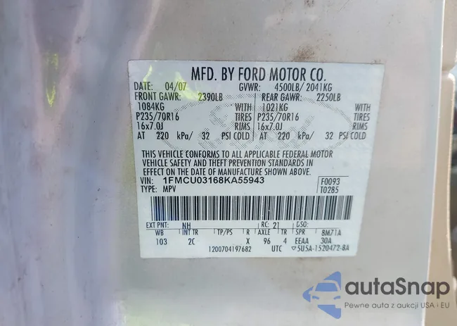 1FMCU03168KA55943: 42464190