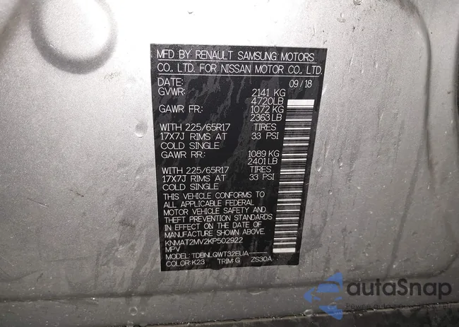 KNMAT2MV2KP502922: 42464320