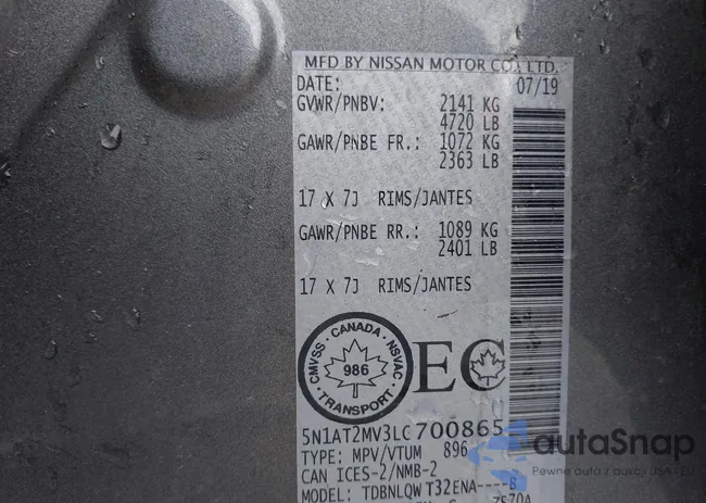 5N1AT2MV3LC700865: 42463402