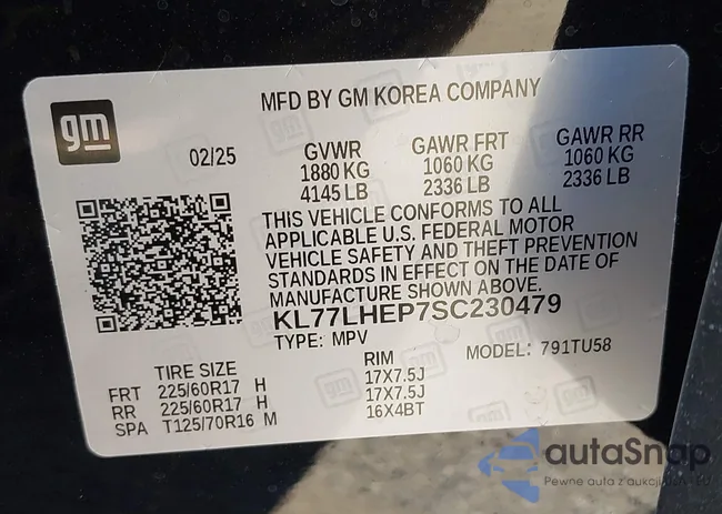 KL77LHEP7SC230479: 42463414