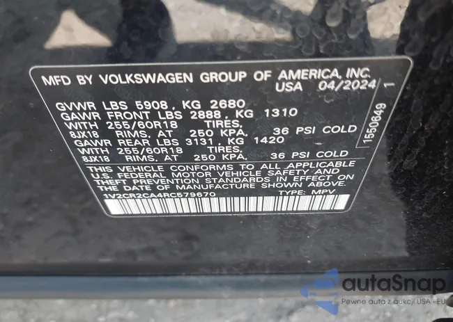 1V2CR2CA4RC579670: 42463444