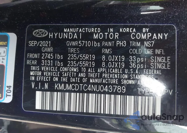 KMUMCDTC4NU043789: 42463458