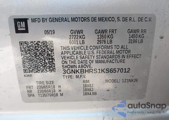 3GNKBHRS1KS657012: 42463499