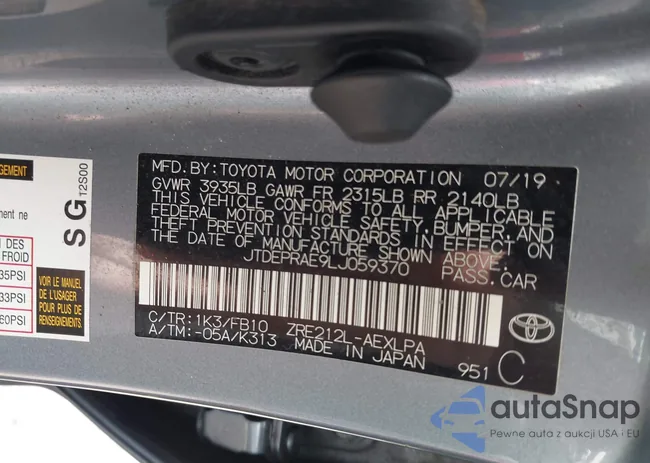 JTDEPRAE9LJ059370: 42463508