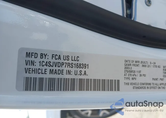 1C4SJVDP7RS168391: 42463575