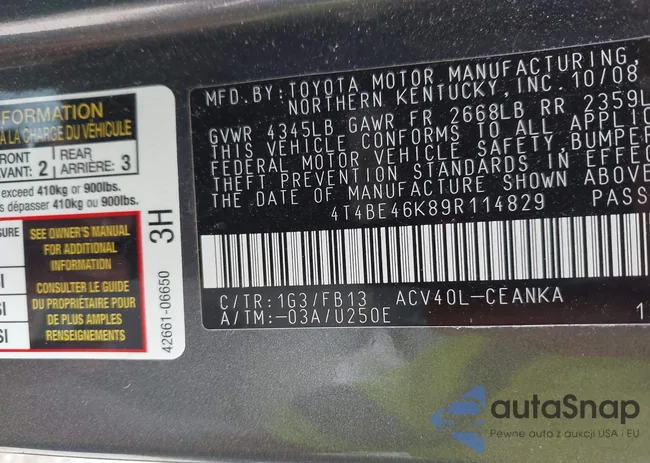 4T4BE46K89R114829: 42464768