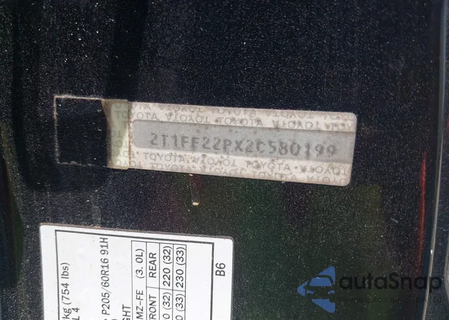 2T1FF22PX2C580199: 42464938